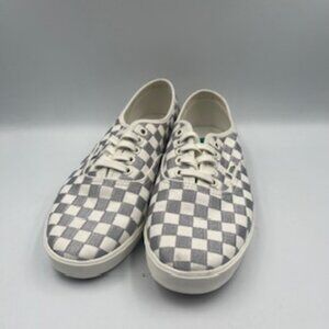 NEW Vans embroidered silver checked sneakers Women’s Sz 7.5 lunar Rock low top